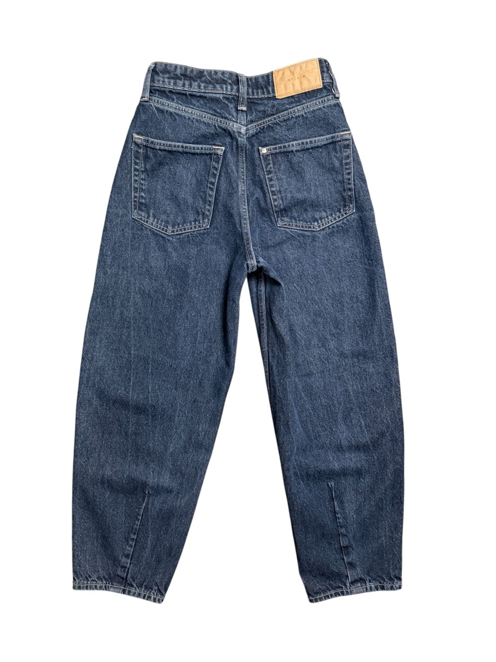 &Denim Barrel Jeans High Rise Loose Fit Dark Wash Size 0 - Picture 3 of 9